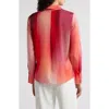 Kobi Halperin Printed Silk Blend Button-up Shirt In Poppy Multi