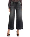 Kobi Halperin Rafaella Cropped Wide Leg Jeans In Washed Black In Black