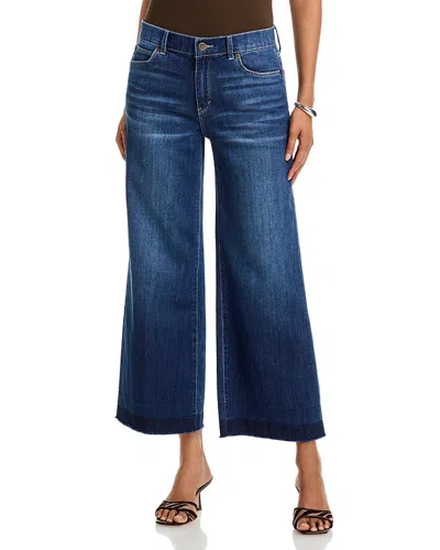 Kobi Halperin Rafaella High Rise Ankle Wide Leg Jeans In Medium Indigo In Blue