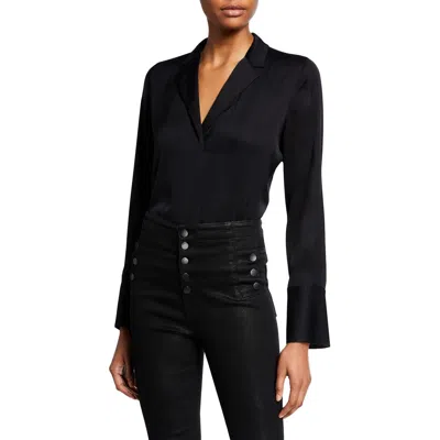 Kobi Halperin Rebekah Womens V-neck Drapey Blouse In Black