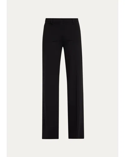 Kobi Halperin Reese Straight Double-knit Ponte Pants In Black