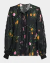Kobi Halperin Ren Floral-print Cutout Blouse In Multi