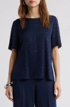 Kobi Halperin Rhinestone Stretch Silk Top In Midnight