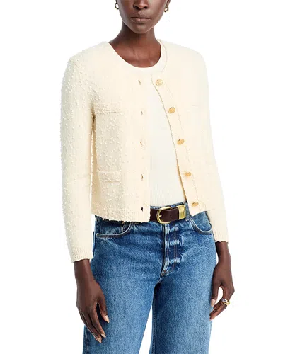 Kobi Halperin Richie Wool Crewneck Cardigan In White
