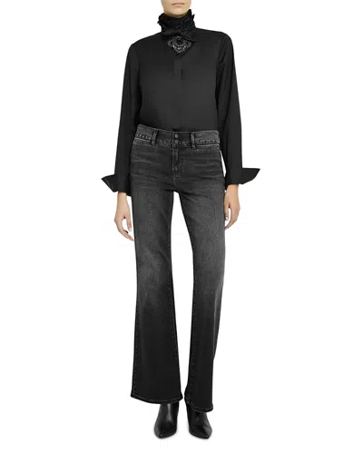 Kobi Halperin Rocco Ruffled Tie Neck Blouse In Black