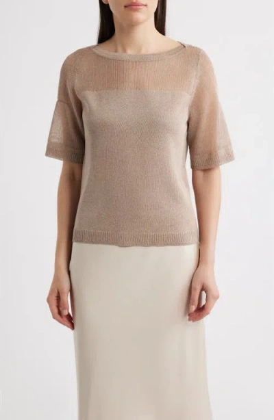 Kobi Halperin Romi Elbow Sleeve Knit Top In Brown