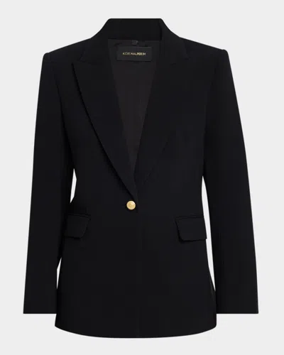 Kobi Halperin Rue Single-button Crepe Jacket In Black