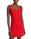 Kobi Halperin Rue Square-neck Tweed Mini Dress In Scarlet