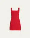 Kobi Halperin Rue Square-neck Tweed Mini Dress In Scarlet