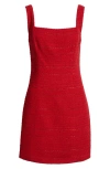 Kobi Halperin Rue Square-neck Tweed Mini Dress In Scarlet