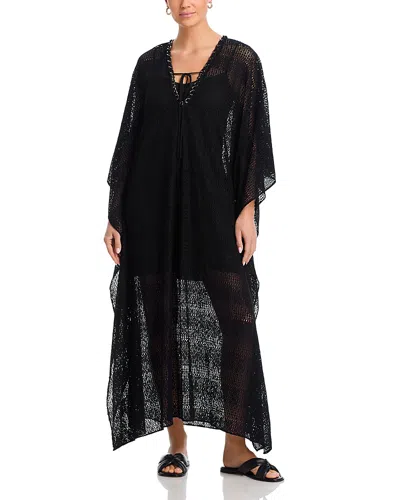 Kobi Halperin Ruth Chain V Neck Caftan Cover Up In Black