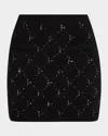 Kobi Halperin Salem Sequin-embellished Fuzzy Knit Mini Skirt In Black