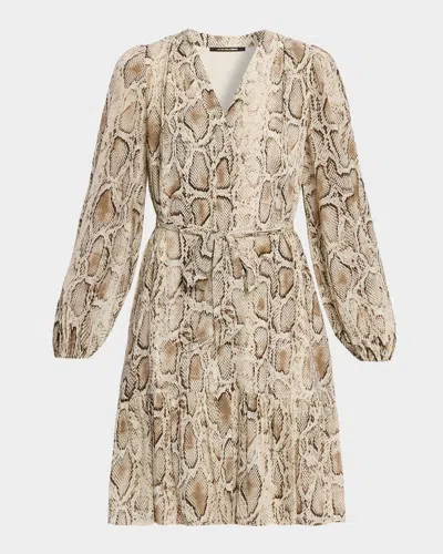 Kobi Halperin Samara Snakeskin-print Viscose Dress In Animal Print