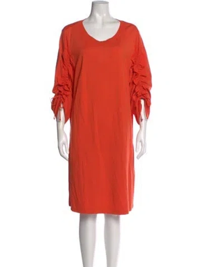 Pre-owned Kobi Halperin Scoop Neck Knee-length Dress In Orange