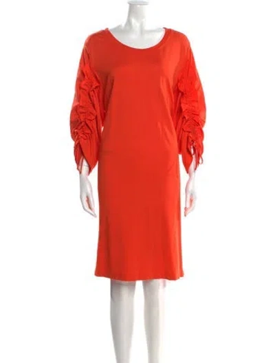Pre-owned Kobi Halperin Scoop Neck Knee-length Dress In Orange