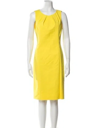 Pre-owned Kobi Halperin Scoop Neck Knee-length Dress In Yellow