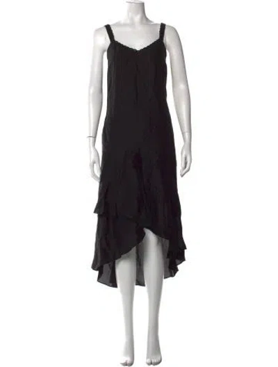 Pre-owned Kobi Halperin Scoop Neck Long Dress In Black
