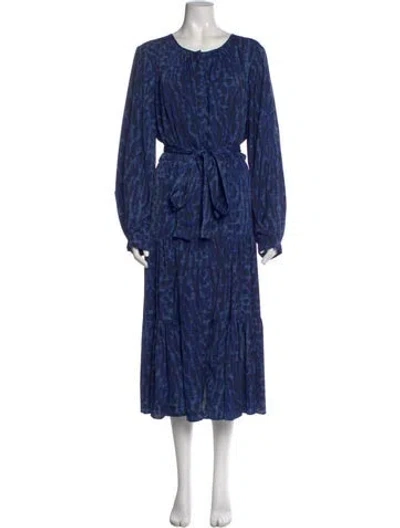 Pre-owned Kobi Halperin Scoop Neck Long Dress In Blue