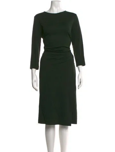 Pre-owned Kobi Halperin Scoop Neck Midi Length Dress In Green