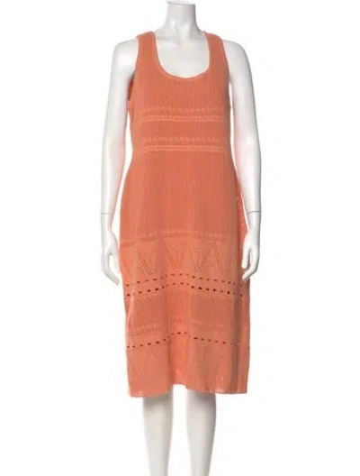 Pre-owned Kobi Halperin Scoop Neck Midi Length Dress W/ Tags In Orange