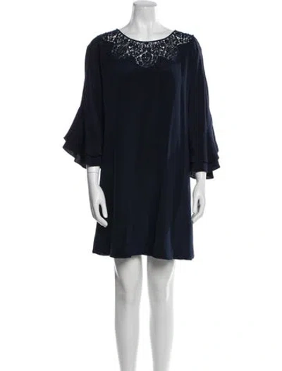 Pre-owned Kobi Halperin Scoop Neck Mini Dress In Black