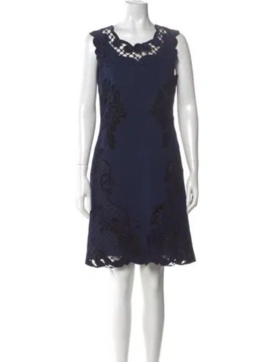 Pre-owned Kobi Halperin Scoop Neck Mini Dress In Blue
