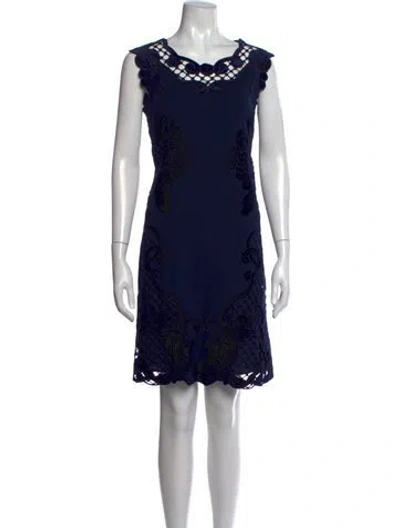 Pre-owned Kobi Halperin Scoop Neck Mini Dress In Blue