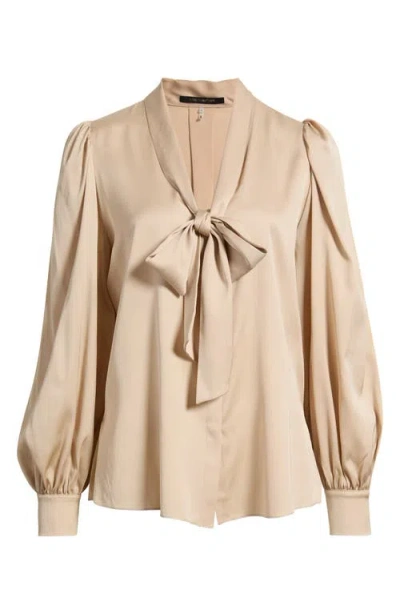 Kobi Halperin Selena Silk Pussy Bow Blouse In Neutral