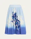 Kobi Halperin Selwyn Ombre Sequin Floral-print Midi Skirt