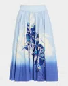 Kobi Halperin Selwyn Ombre Sequin Floral-print Midi Skirt