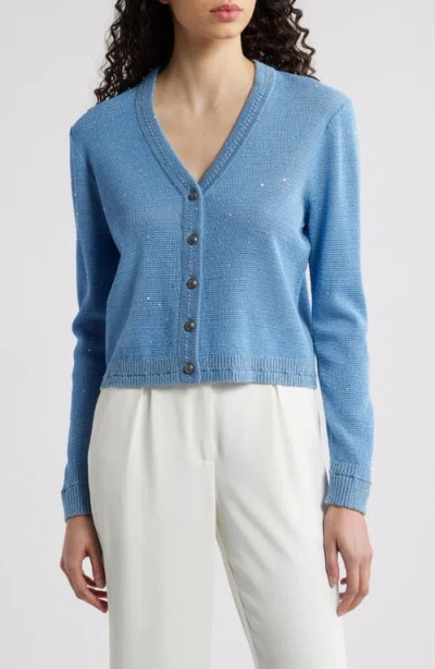 Kobi Halperin Sequin Cardigan In Light Blue