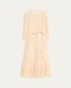 Kobi Halperin Shanice Tiered Floral-embroidered Maxi Dress In Ecru
