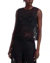 Kobi Halperin Shelly Scalloped Pixel Floral Lace Blouse