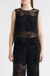 Kobi Halperin Shelly Scalloped Pixel Floral Lace Blouse