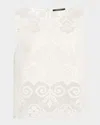 Kobi Halperin Shelly Scalloped Pixel Floral Lace Blouse