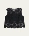 Kobi Halperin Shelly Scalloped Pixel Floral Lace Blouse