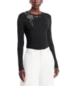 Kobi Halperin Sherrie Beaded Floral Top In Black