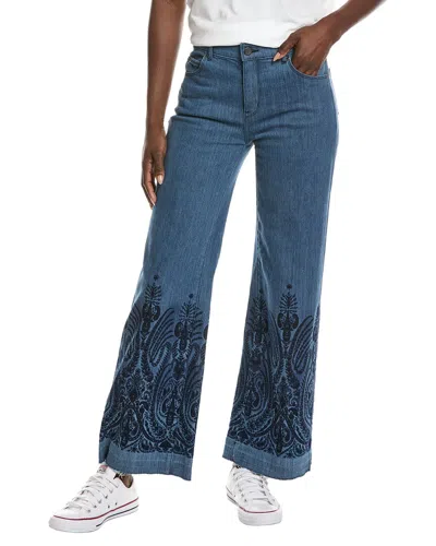 Kobi Halperin Shira Print Denim Pant In Blue