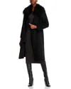 Kobi Halperin Shirley Shearling Collar Coat In Black