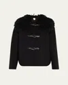 Kobi Halperin Shirley Wool Shearling-collar Coat In Black