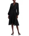 Kobi Halperin Sigal Embroidered Lace-inset Midi Wrap Dress