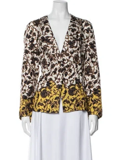 Pre-owned Kobi Halperin Silk Floral Print Blazer W/ Tags In Multi