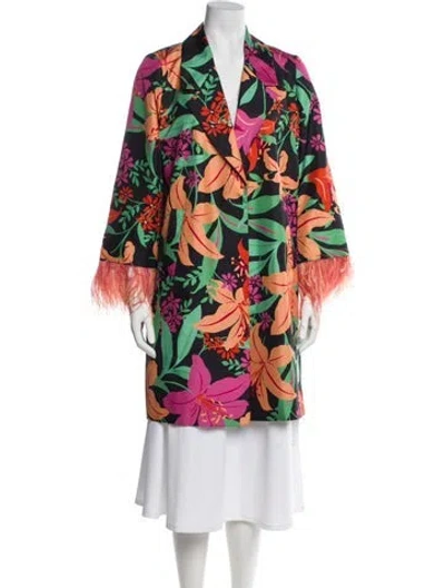 Pre-owned Kobi Halperin Silk Floral Print Down Jacket In Multi