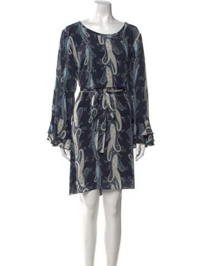 Pre-owned Kobi Halperin Silk Knee-length Dress In Blue