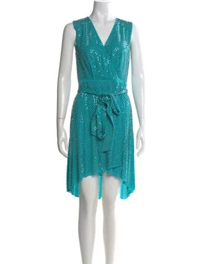 Pre-owned Kobi Halperin Silk Knee-length Dress In Blue