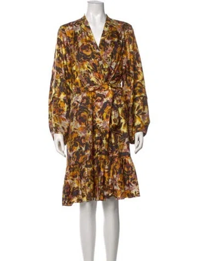 Pre-owned Kobi Halperin Silk Knee-length Dress In Orange