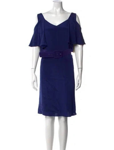Pre-owned Kobi Halperin Silk Knee-length Dress W/ Tags In Blue
