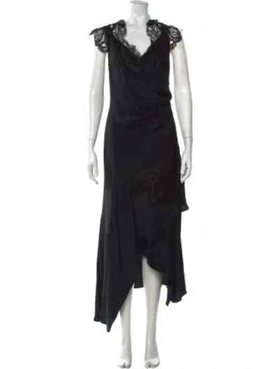 Pre-owned Kobi Halperin Silk Long Dress In Black