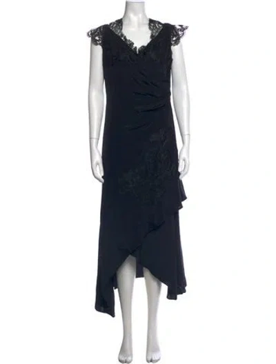 Pre-owned Kobi Halperin Silk Long Dress In Black
