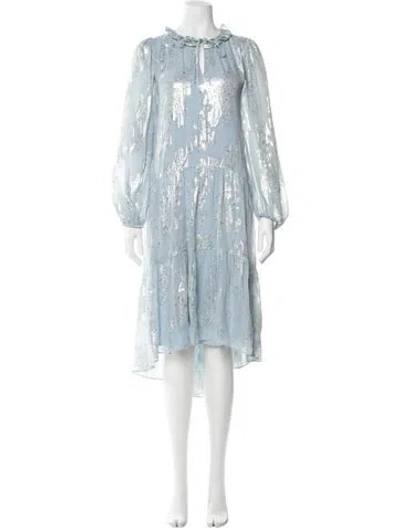 Pre-owned Kobi Halperin Silk Long Dress In Blue